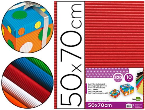 Cartao ondulado liderpapel 320gr 50x70 cmvermelho , Liderpapel , 37636 , 8423473827455
